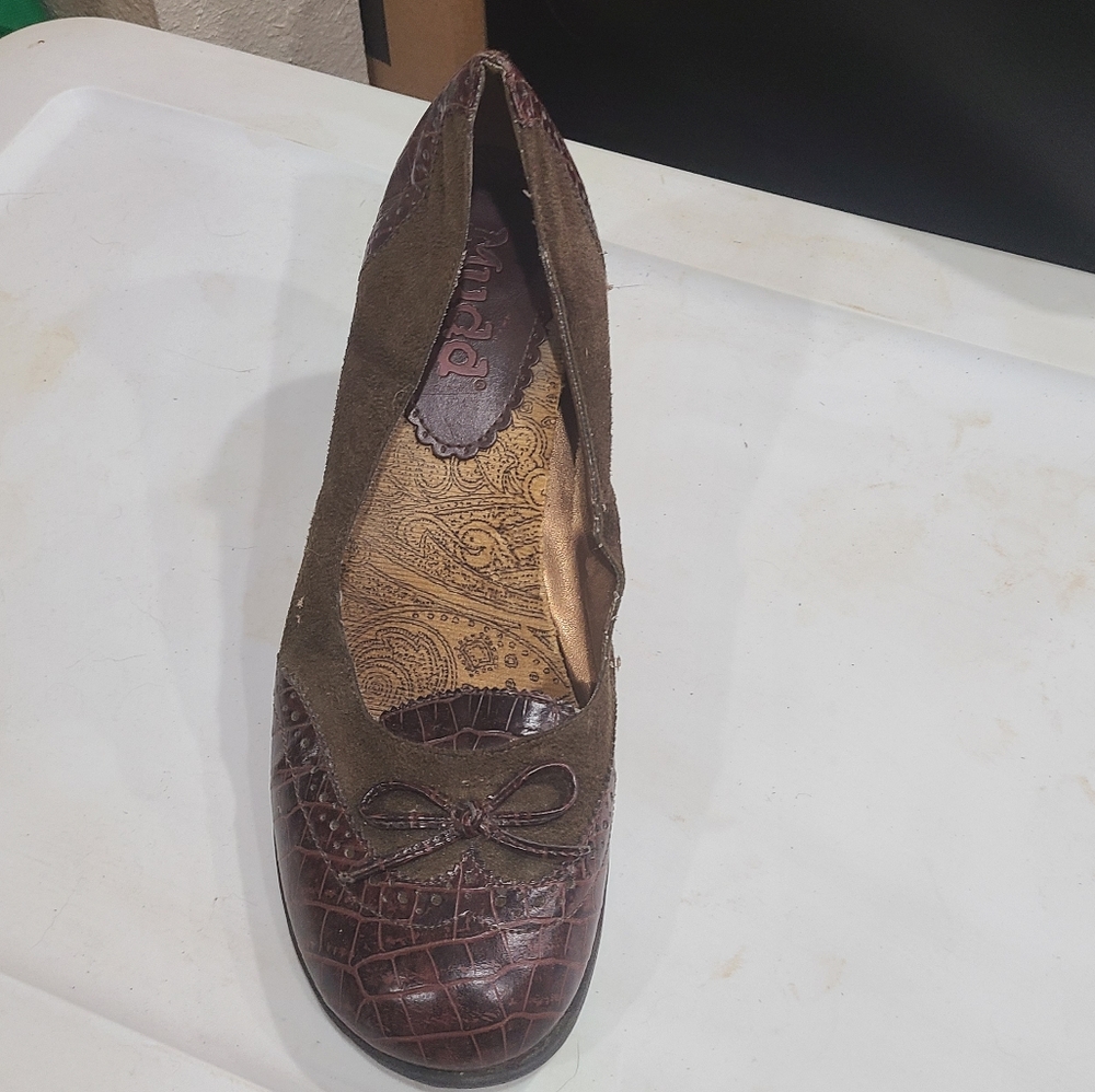 Brown Faux Snake Skin High Heel